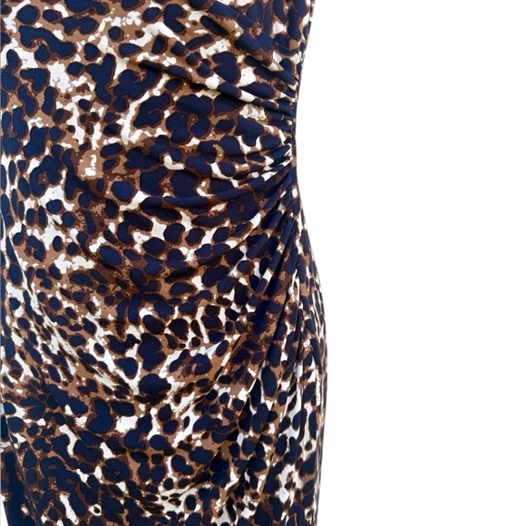 Lauren Ralph Lauren Faux Wrap Ruched Leopard Print Cocktail Dress - Picture 5 of 6